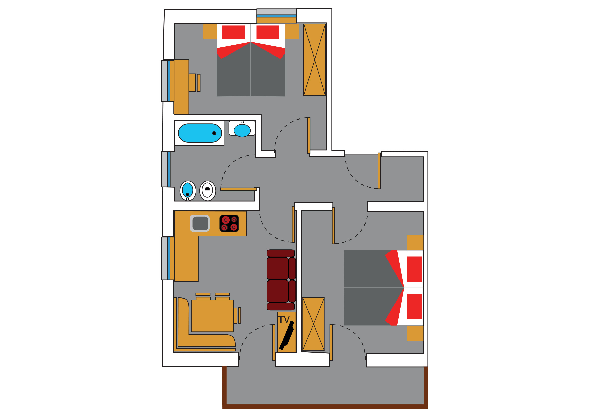 Wohnungsplan Cuca Granit St. Ulrich